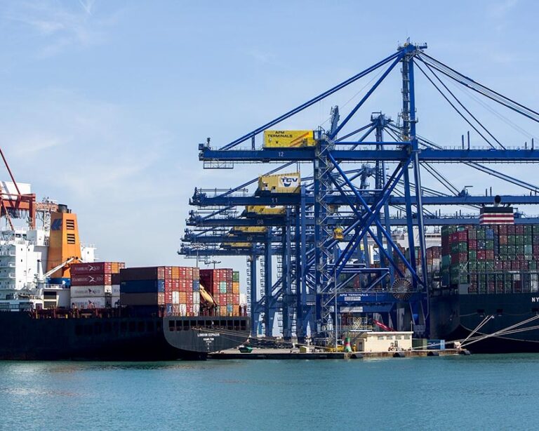 Terminal de contenedores del puerto de valencia.