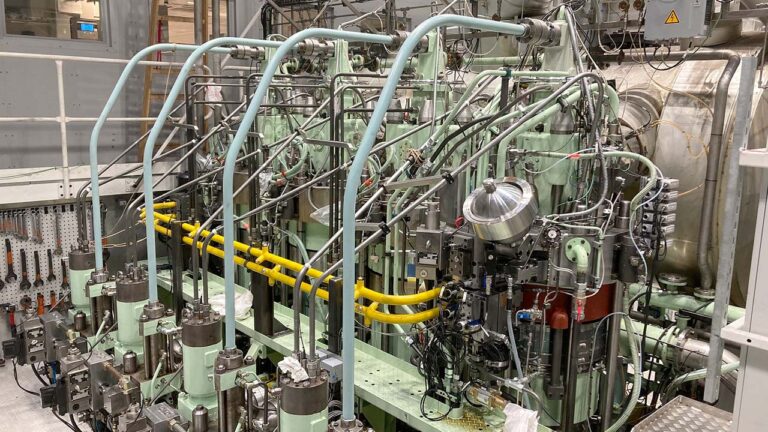 Prototipo de pruebas del motor alimentado por amoniaco de MAN.