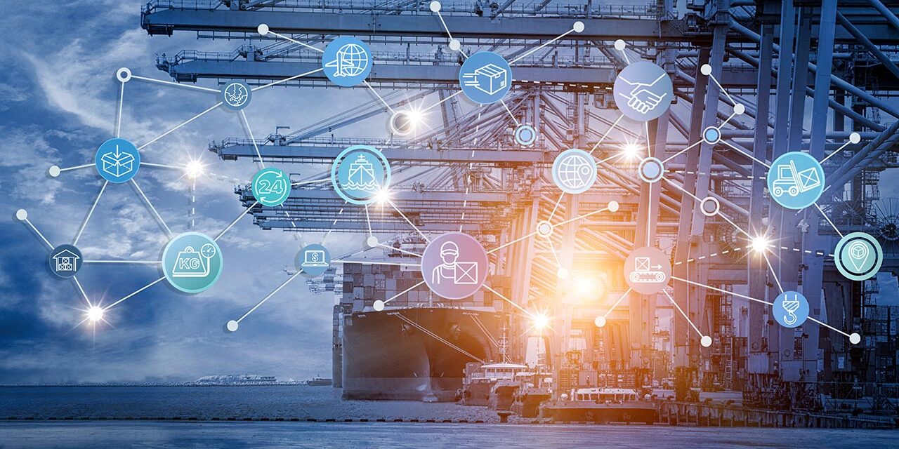 Business Logistics concept,Global business connection technology