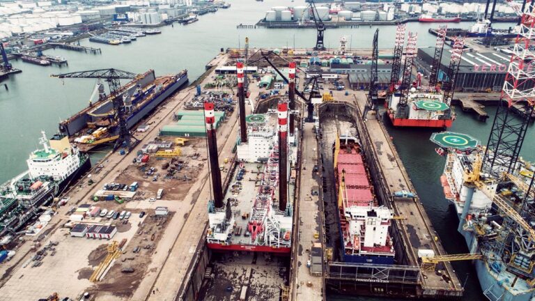 Instalación de reciclaje de buques en los Países Bajos.