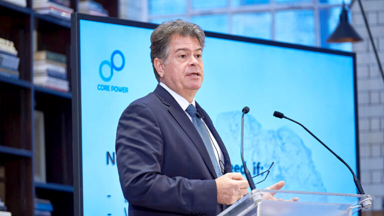 Mikal Bae, director general de la empresa especializada en soluciones nucleares marítimas, Core Power, en una reciente intervención.