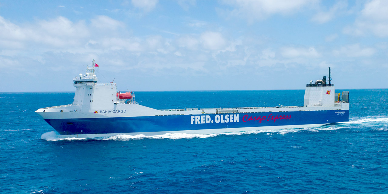 El Bahía Cargo es uno de los tres buques ro-ro que forma parte de la flota de carga de Fred.Olsen Express.