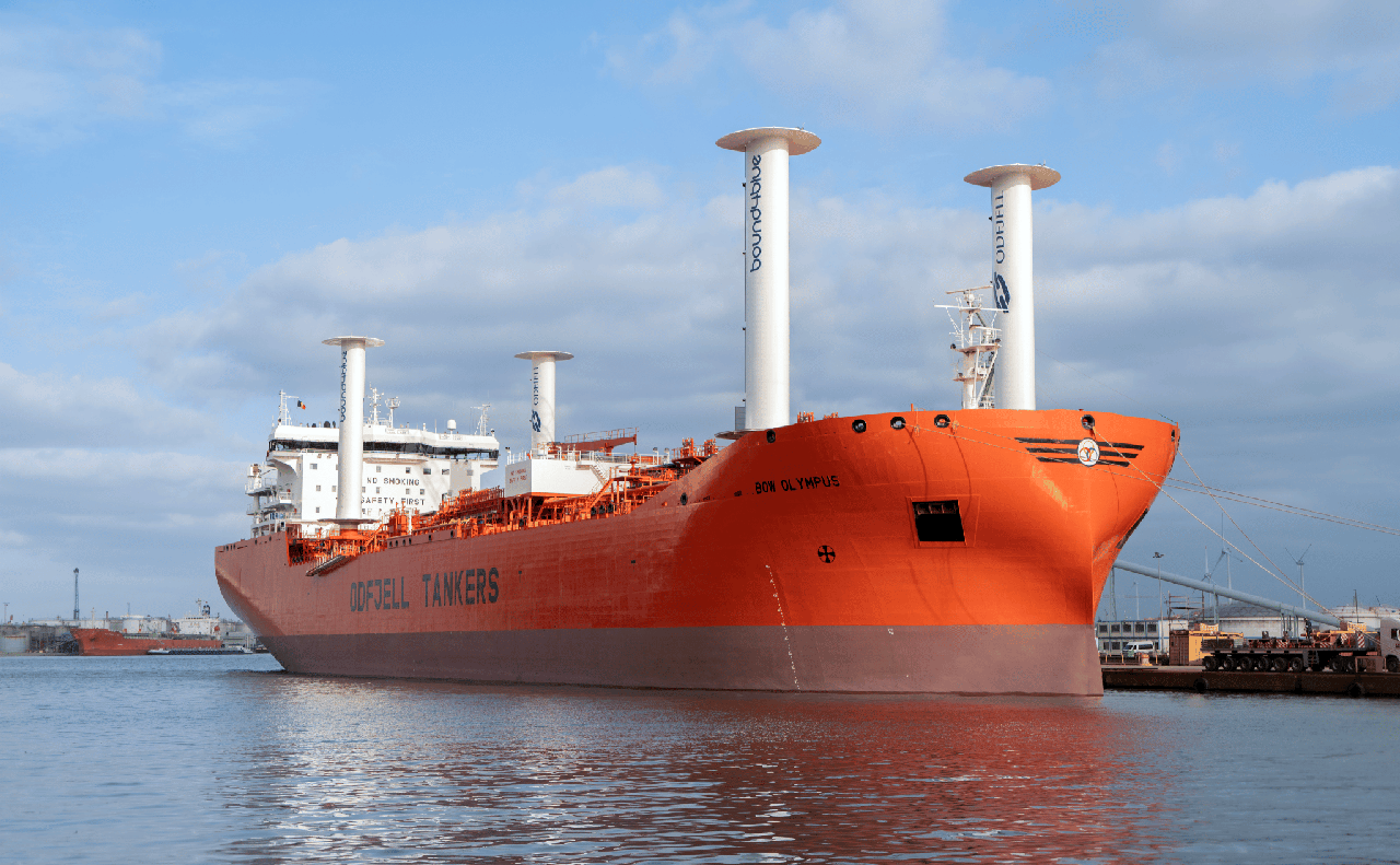 bound4blue-odfjell-bow-olympus Uno de los buques equipados con los sistemas eSail de bound4blue.