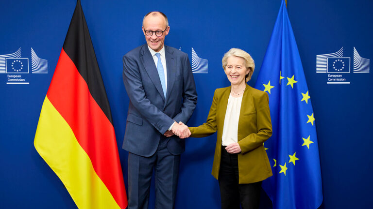 Friedrich Merz y Ursula von der Leyen, en una visita del canciller alemán a la Comisión.