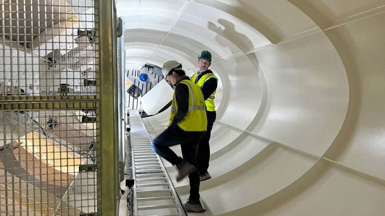 Interior de las velas de succión que se instalarán a bordo del Santiago I.