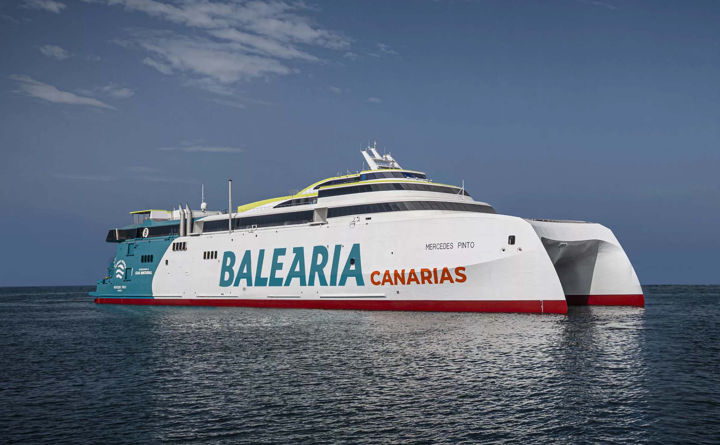 Balearia tiene previsto destinar su nuevo fast ferry catamarán Mercedes Pinto a las rutas de Canarias.