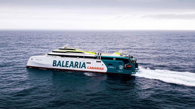 Pruebas de mar del nuevo fast ferry de Baleària, Mercedes Pinto.