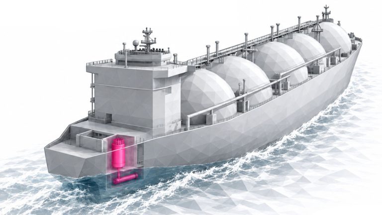 Infografía con la situación del reactor nuclear instalado a bordo del metanero